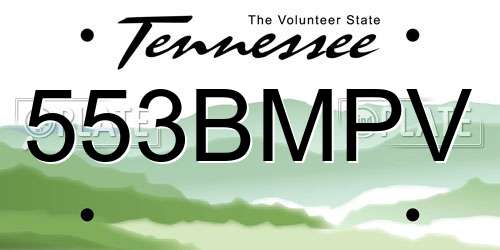 553BMPV Tennessee License Plate