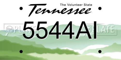 5544AI Tennessee License Plate