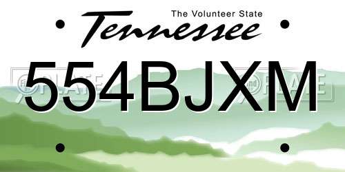 554BJXM Tennessee License Plate
