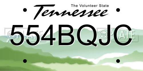 554BQJC Tennessee License Plate