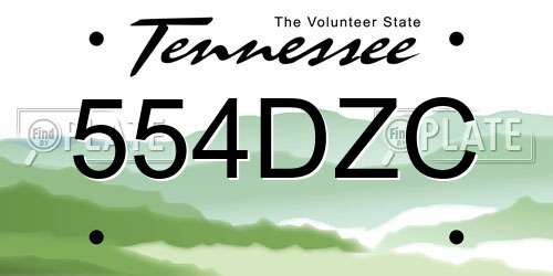 554DZC Tennessee License Plate