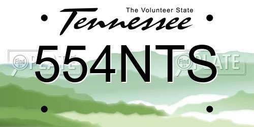 554NTS Tennessee License Plate