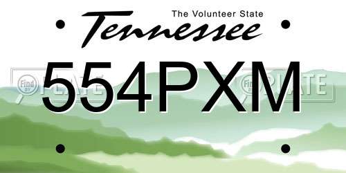 554PXM Tennessee License Plate