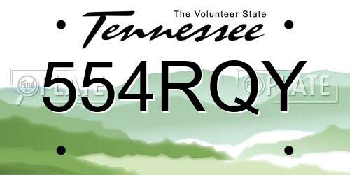 554RQY Tennessee License Plate