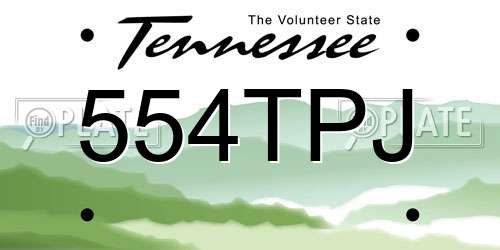 554TPJ Tennessee License Plate