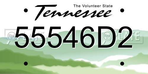 55546D2 Tennessee License Plate