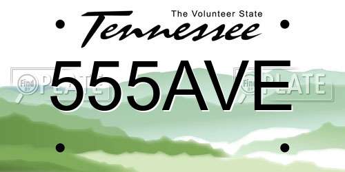 555AVE Tennessee License Plate
