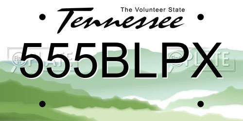 555BLPX Tennessee License Plate