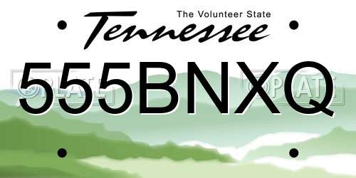 555BNXQ Tennessee License Plate