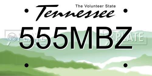 555MBZ Tennessee License Plate
