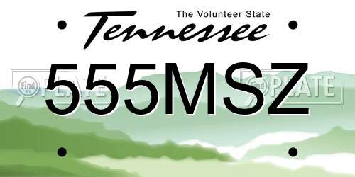 555MSZ Tennessee License Plate