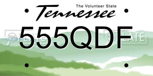 555QDF Tennessee License Plate