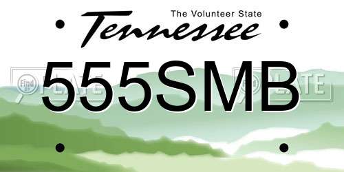 555SMB Tennessee License Plate