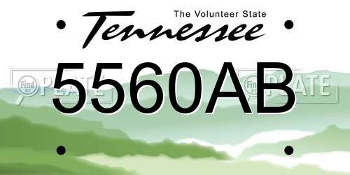 5560AB Tennessee License Plate