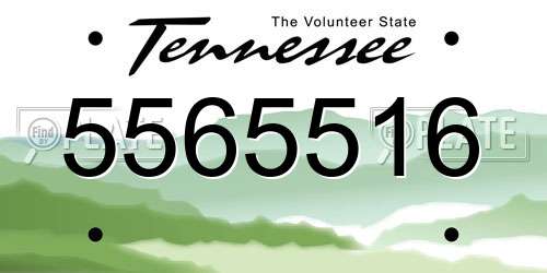 5565516 Tennessee License Plate