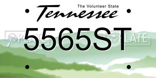 5565ST Tennessee License Plate