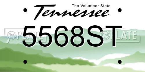 5568ST Tennessee License Plate