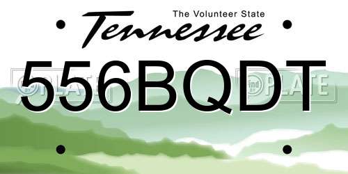 556BQDT Tennessee License Plate