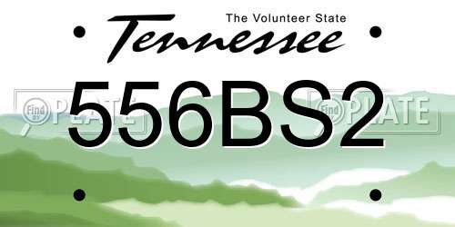 556BS2 Tennessee License Plate