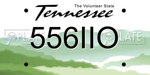 556IIO Tennessee License Plate