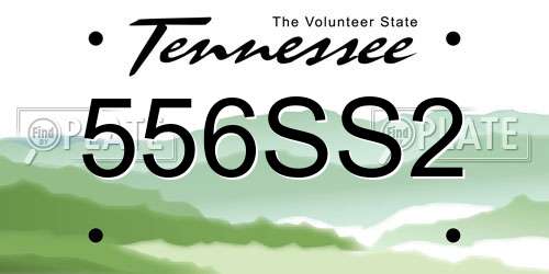 556SS2 Tennessee License Plate