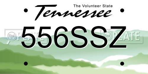 556SSZ Tennessee License Plate
