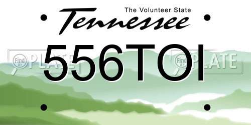 556TOI Tennessee License Plate
