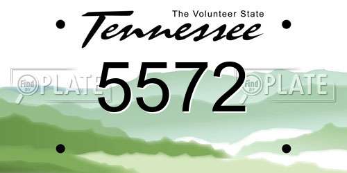 5572 Tennessee License Plate