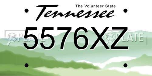 5576XZ Tennessee License Plate