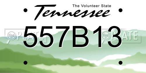 557B13 Tennessee License Plate