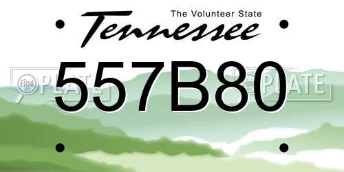 557B80 Tennessee License Plate
