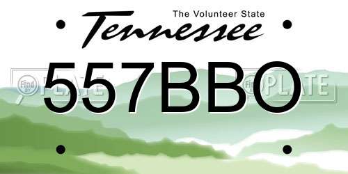 557BBO Tennessee License Plate