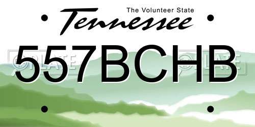 557BCHB Tennessee License Plate