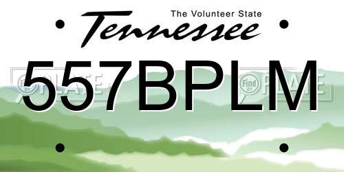 557BPLM Tennessee License Plate