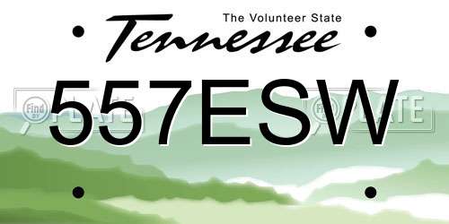 557ESW Tennessee License Plate