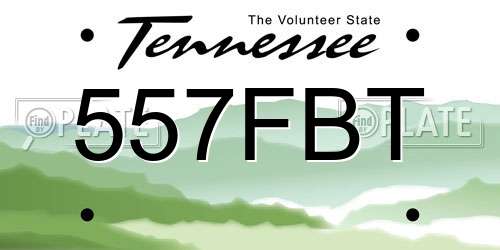 557FBT Tennessee License Plate