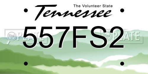 557FS2 Tennessee License Plate