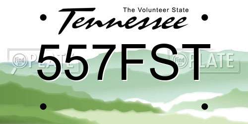 557FST Tennessee License Plate