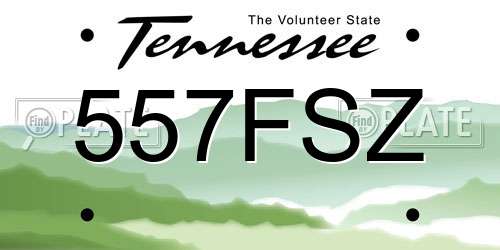 557FSZ Tennessee License Plate