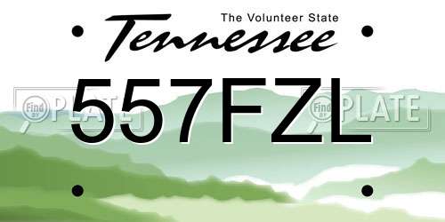 557FZL Tennessee License Plate