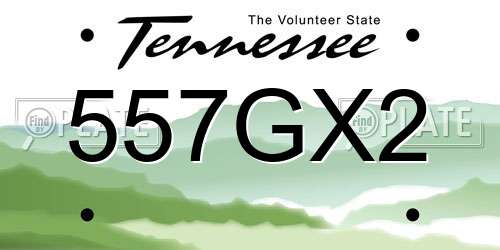 557GX2 Tennessee License Plate