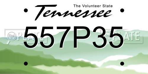 557P35 Tennessee License Plate