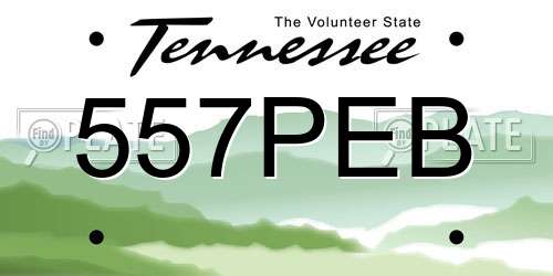 557PEB Tennessee License Plate