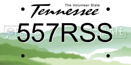 557RSS Tennessee License Plate