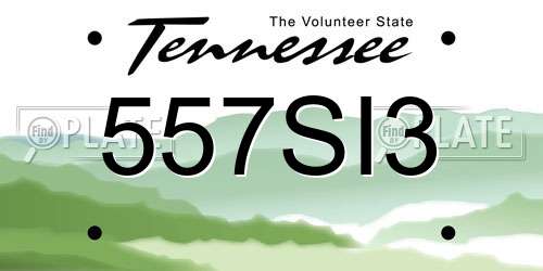 557SI3 Tennessee License Plate