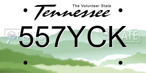 557YCK Tennessee License Plate