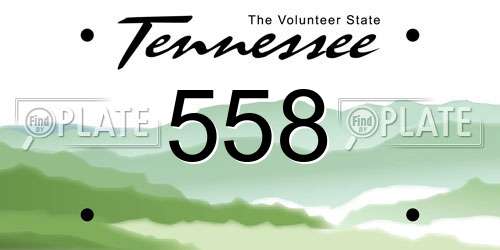 558 Tennessee License Plate