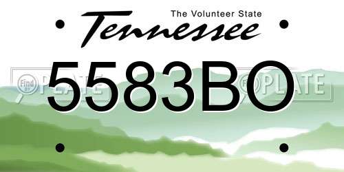 5583BO Tennessee License Plate