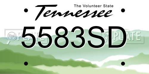 5583SD Tennessee License Plate