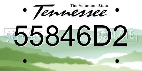 55846D2 Tennessee License Plate